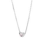 14K White Gold Ruby and Diamond Pendant Necklace