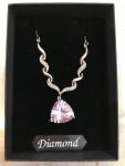 Sterling Silver Diamond & Amethyst Necklace 925 Italy Millennium Faceted Gem 19”