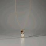 Yellow Gold Opal and Diamond Necklace for Women