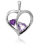 Sterling Silver Amethyst Rose De France Necklace