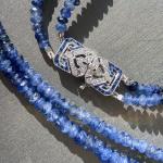Blue Sapphire and Diamond Art Deco Necklace 17