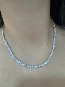 Diamond Tennis Necklace in 14k White Gold