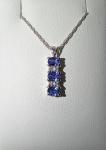 Stunning Tanzanite and Diamond Necklace in White Gold