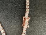 18K Rose Gold Tennis Chain Necklace with Moissanite