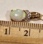 Yellow Gold Opal and Diamond Necklace for Women