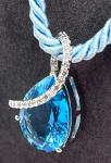 Blue Topaz Teardrop Necklace in 14K White Gold