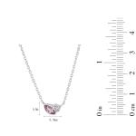 14K White Gold Ruby and Diamond Pendant Necklace