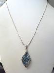 Blue Topaz & Diamond Sterling Silver Necklace