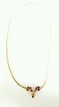 Ruby and Diamond Yellow Gold Necklace