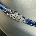 Blue Sapphire and Diamond Art Deco Necklace 17