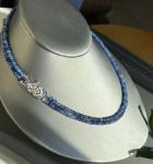 Blue Sapphire and Diamond Art Deco Necklace 17
