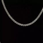 925 Silver 13.5CT Round Cut Lab Grown/CVD Diamond Women's Tennis Necklace 16"