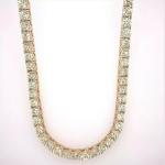 925 Silver 13.5CT Round Cut Lab Grown/CVD Diamond Women's Tennis Necklace 16"