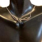 STERLING SILVER 925 W/ 10K ROSE GOLD GENUINE FANCY BROWN DIAMONDS NECKLACE