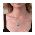Gemstone Birthstone and White Diamond Pendant Necklace for Women | 18K Rose G...