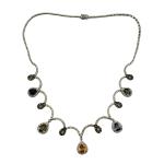 14K White Gold Multi-Gemstone & Diamond Necklace