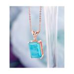 Gemstone Birthstone and White Diamond Pendant Necklace for Women | 18K Rose G...