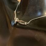 STERLING SILVER 925 W/ 10K ROSE GOLD GENUINE FANCY BROWN DIAMONDS NECKLACE