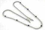 Blue Sapphire and Diamond Tennis Necklace in White Gold