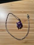 Gold Vermeil Amethyst and Diamond Pendant Necklace