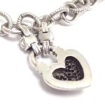 Silver Diamond Heart Pendant Necklace 18