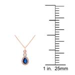 Natural Sapphire and Diamond Pendant Necklace in 10K Gold
