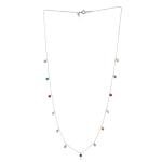 18K White Gold Multi Gemstone Necklace with Sapphires