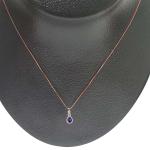 Natural Sapphire and Diamond Pendant Necklace in 10K Gold