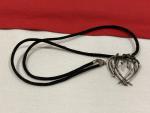 Affinity Diamonds 925 Sterling Silver ABSTRACT HEART Pendant & Necklace IN BOX