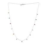 18K White Gold Multi Gemstone Necklace with Sapphires