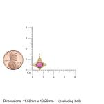 Pink Tourmaline Diamond Pendant Charm, October Birthstone