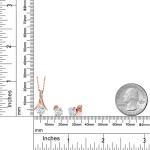 18K Rose Gold Plated Silver Aquamarine and Diamond Pendant Necklace Earrings