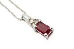 Contemporary NWOT 14K Gold Natural Ruby Diamond Necklace