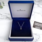 14K Solid White Gold Citrine Diamond Necklace