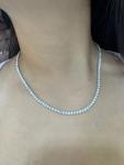 Natural 7.20ct Diamond Tennis Necklace. Set In 14k White Gold. 3prong 17 inches