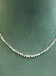 4.0ct Natural Diamond Graduated Tennis Necklace. 14k White Gold. 17 Inches.