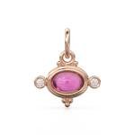 Pink Tourmaline Diamond Pendant Charm, October Birthstone
