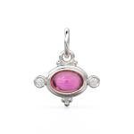 Pink Tourmaline Diamond Pendant Charm, October Birthstone