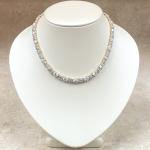 30CT Lab-Created Oval Cut Diamond Tennis Women's Necklace 14K Yellow Gold Plated