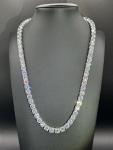 WHITE DIAMOND SIMULANT 100.00CTW ROUND RHODIUM OVER STERLING SILVER NECKLACE