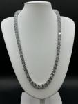 WHITE DIAMOND SIMULANT 100.00CTW ROUND RHODIUM OVER STERLING SILVER NECKLACE