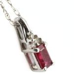 Contemporary NWOT 14K Gold Natural Ruby Diamond Necklace