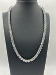 WHITE DIAMOND SIMULANT 100.00CTW ROUND RHODIUM OVER STERLING SILVER NECKLACE