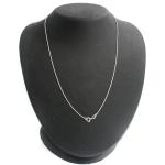 3 Stone Simulated Diamond Pendant Necklace in Silver
