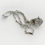 Sterling Silver Diamond Heart Necklace 16