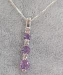 Amethyst and Diamond Pendant Necklace in Silver