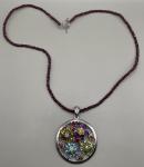 Women’s  Necklace Sterling Silver 925 Assorted Gemstone Diamond Floral Pendant