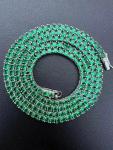 8 CT Round Cut Full Natural Emerald Tennis Necklace 925 Sterling Silver 18 Inch