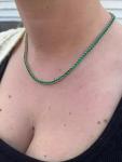 8 CT Round Cut Full Natural Emerald Tennis Necklace 925 Sterling Silver 18 Inch