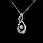 Infinity Pendant Necklace with Simulated Diamond in Silver